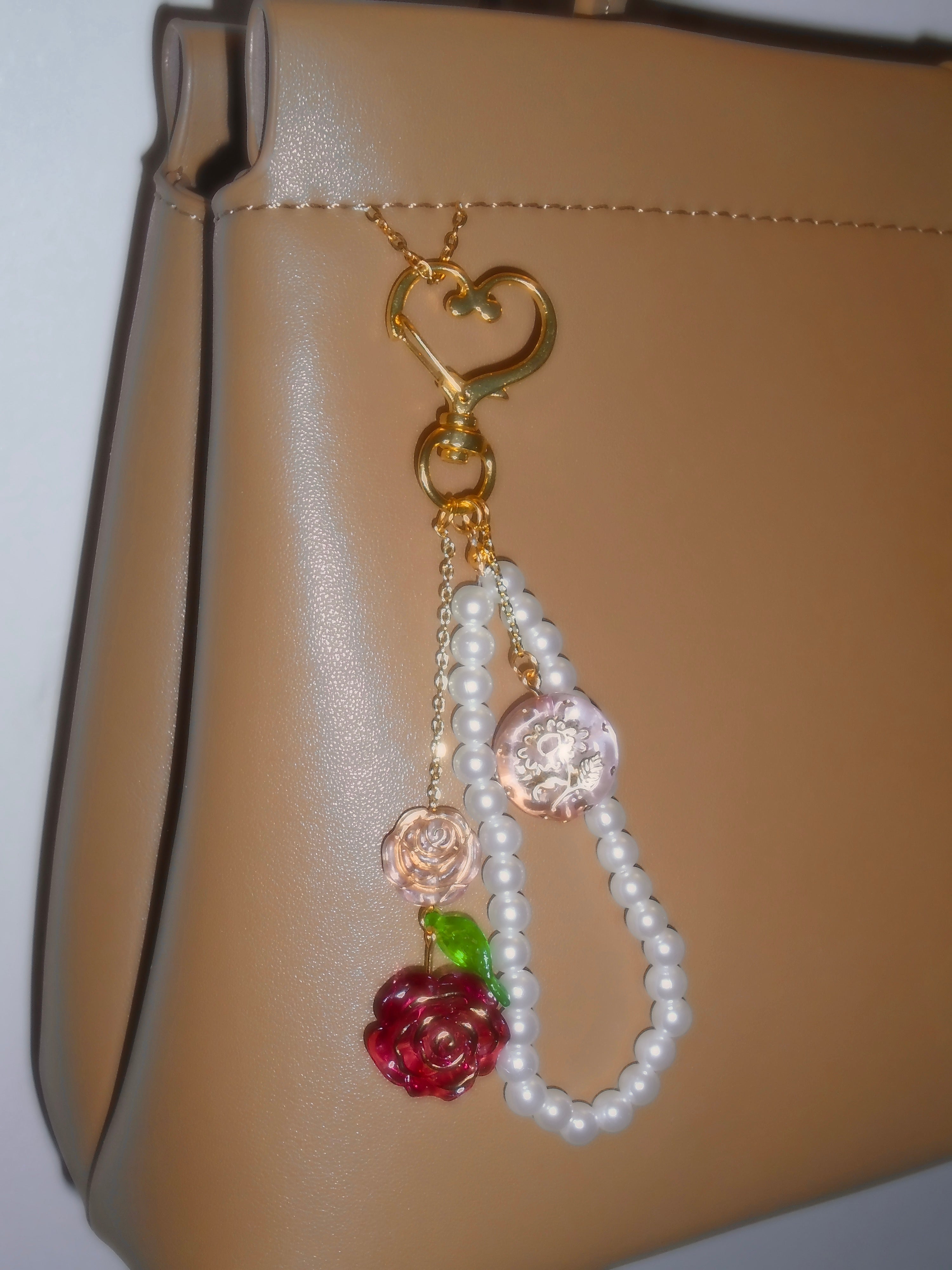 Rose Pearl Bag Charm
