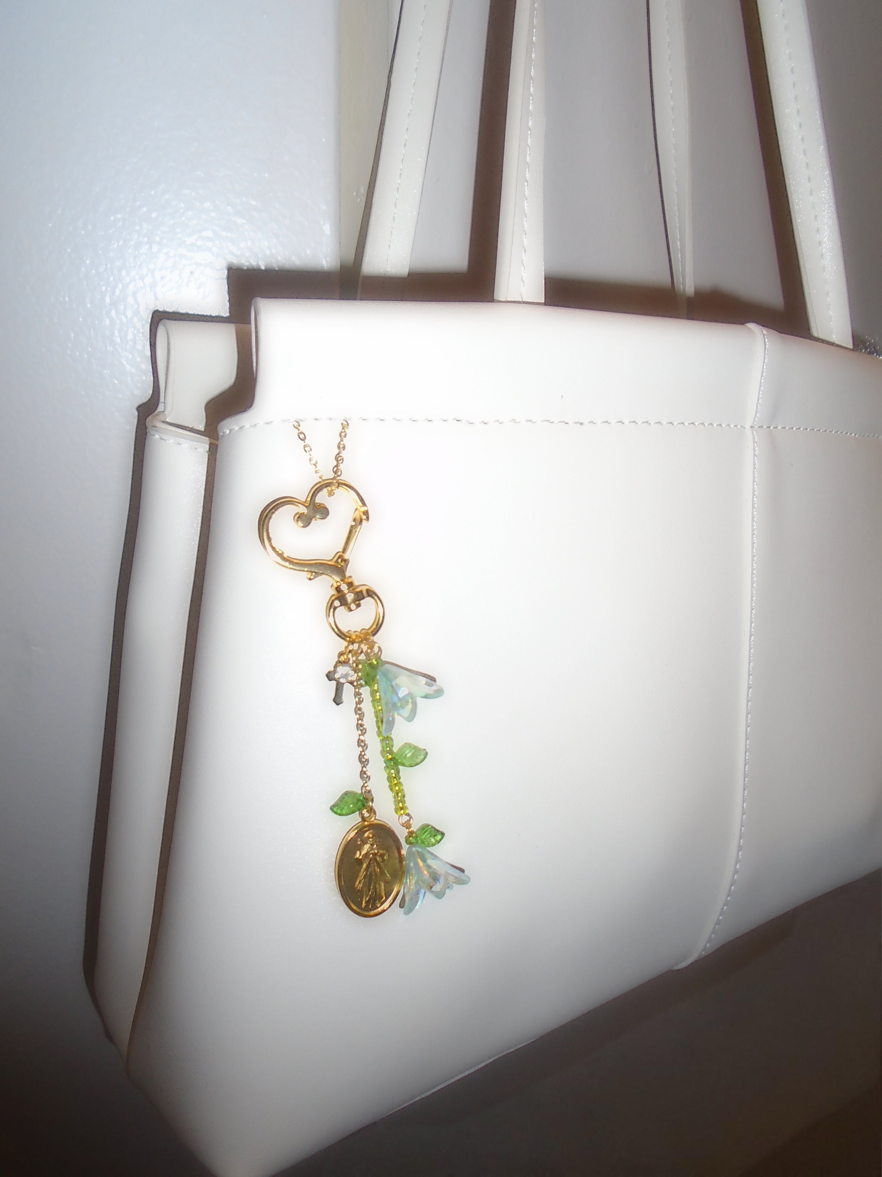 Blue Flower Saint Bag Charm